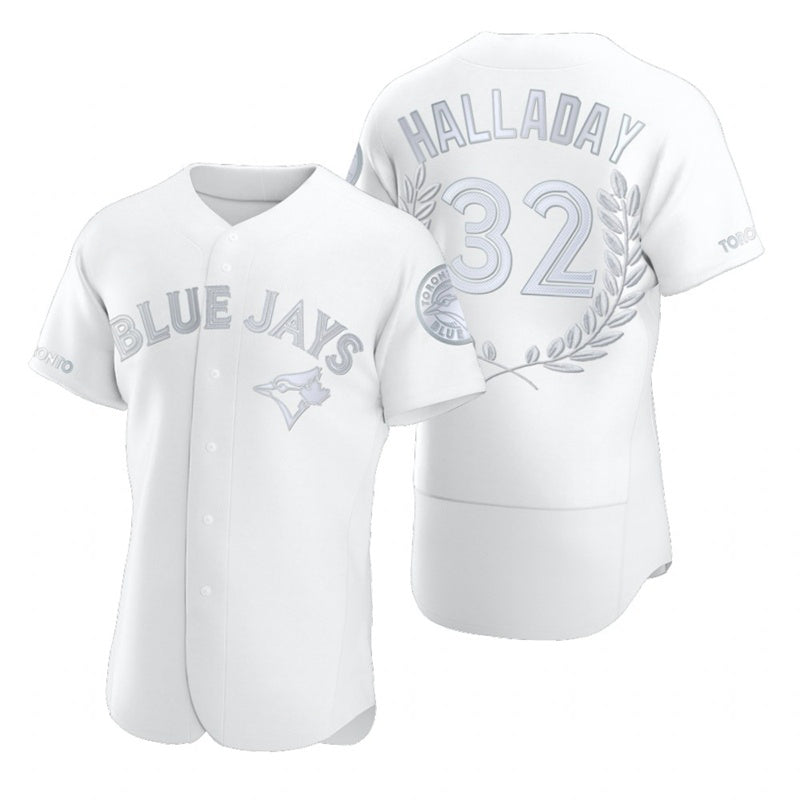 Toronto Blue Jays #32 Roy Halladay White JEROMEN Flexbase Fashion Jersey