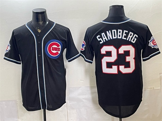 Chicago Cubs #23 Ryne Sandberg 150th Anniversary Black JEROMEN Out Style Vapor Premier Limited Stitched Jersey