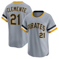 Pittsburgh Pirates #21 Roberto Clemente Gray JEROMEN Throwback Cooperstown Collection Limited Jersey