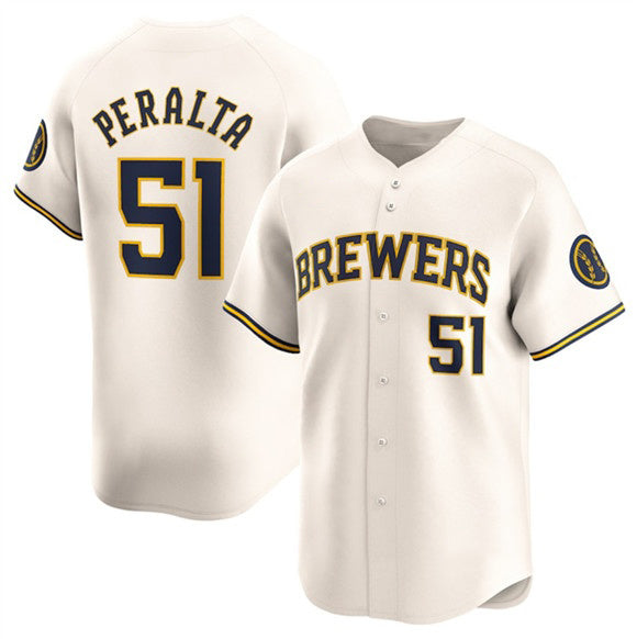 Milwaukee Brewers #51 Freddy Peralta Cream JEROMEN Limited Stitched Jersey