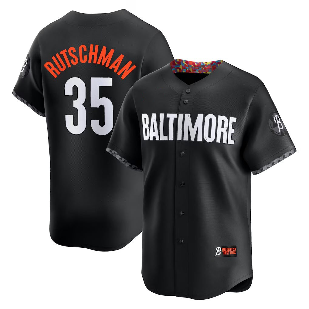 Baltimore Orioles #35 Adley Rutschman Black JEROMEN City Connect Limited Player Jersey