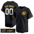 Custom Chicago Cubs Active Player Black Gold JEROMEN 'Ryne Sandberg Tribute' Vapor Limited V3 Stitched Jersey