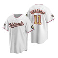 Washington Nationals #11 Ryan Zimmerman White Gold JEROMEN 2019 World Series Champions Stitched Cool Base Jersey