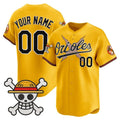 Custom Baltimore Orioles x One Piece Gold JEROMEN Vapor Premier Limited Jersey - Stitched
