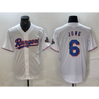 Texas Rangers #6 Josh Jung White JEROMEN 2023 World Series Champions Cool Base Jersey