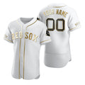 Custom Boston Red Sox White JEROMEN Stitched Flex Base Edition Jersey