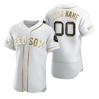 Custom Boston Red Sox White JEROMEN Stitched Flex Base Edition Jersey