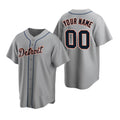 Custom Detroit Tigers Gray JEROMEN Stitched Cool Base Road Jersey