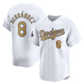 Los Angeles Dodgers #8 Enrique Hern¨¢ndez White JEROMEN 2025 Gold Collection Limited Stitched Jersey