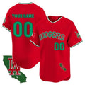 Custom Los Angeles Dodgers Mexico California Patch Vapor Premier Limited Jersey V3 ¨C Red JEROMEN