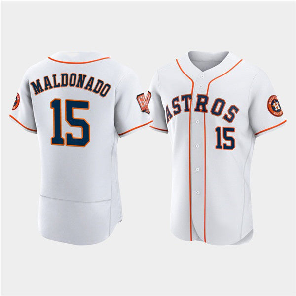Houston Astros #15 Mart¨ªn Maldonado White JEROMEN 60th Anniversary Flex Base Stitched Jersey