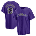 Colorado Rockies #19 Charlie Blackmon Purple JEROMEN Alternate Replica Player Name Jersey