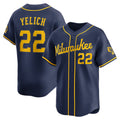 Milwaukee Brewers #22 Christian Yelich Navy JEROMEN Alternate Limited Jersey