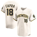 Milwaukee Brewers #18 Vinny Capra Cream JEROMEN 2025 Limited Stitched Jersey