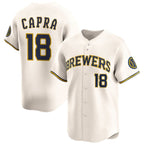 Milwaukee Brewers #18 Vinny Capra Cream JEROMEN 2025 Limited Stitched Jersey