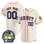 Custom Houston Astros Orbit Patch Vapor Premier Limited Jersey ¨C Cream JEROMEN