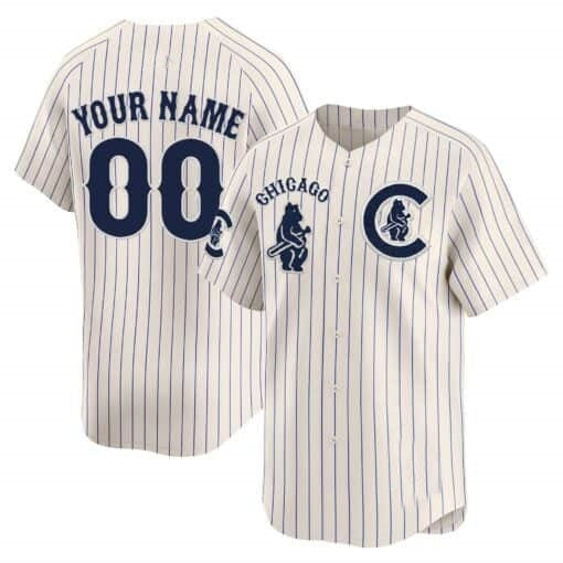 Custom Chicago Cubs Special Vapor Premier Limited Jersey V2 ¨C All Stitched-Cream Pinstripe JEROMEN