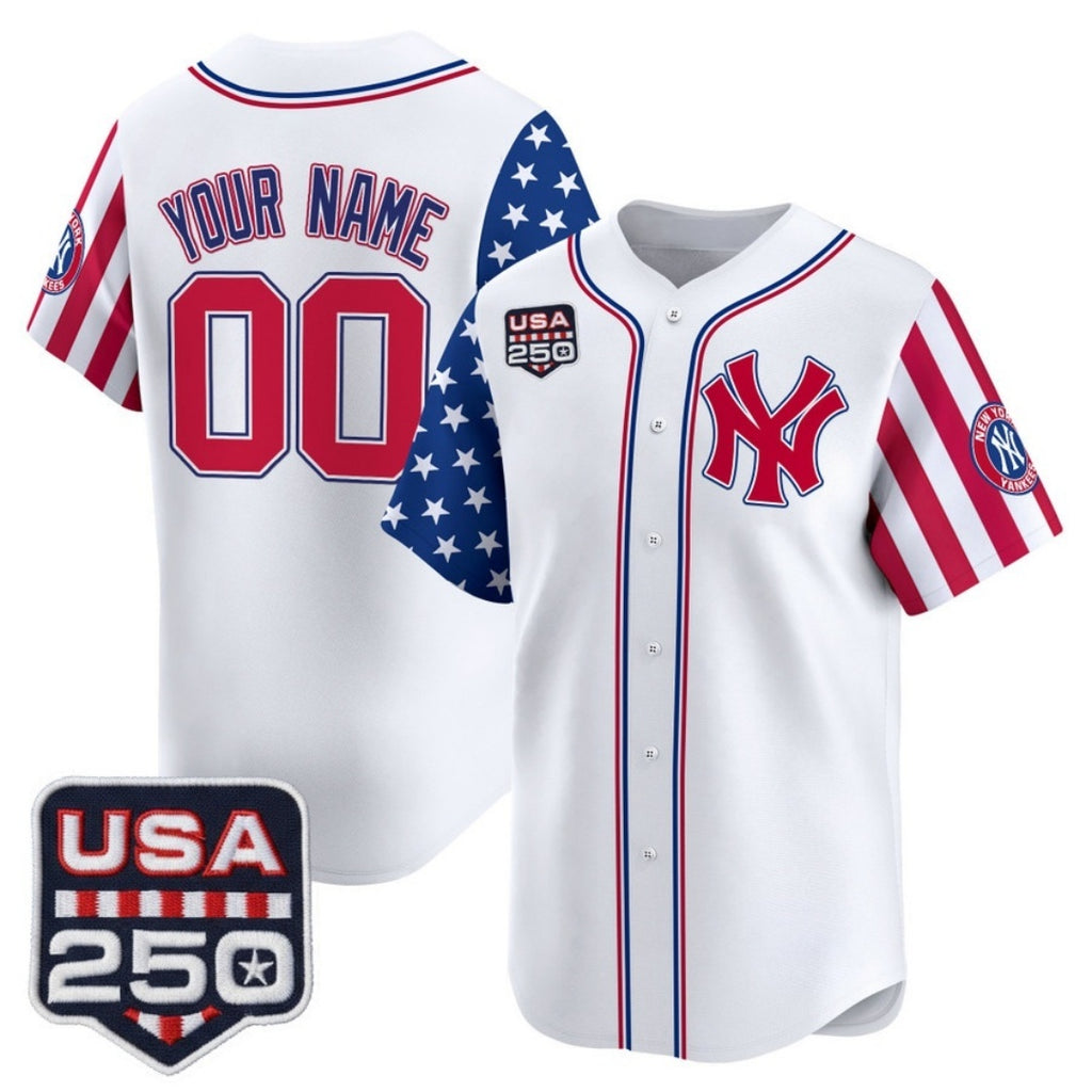 Custom New York Yankees America 250 Edition Vapor Premier Limited White JEROMEN Stitched Jerseys