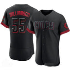 Cincinnati Reds #55 Brandon Williamson Black JEROMEN 2023 City Connect Cool Base Stitched Jersey