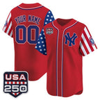 Custom New York Yankees America 250 Edition Vapor Premier Limited Red JEROMEN Stitched Jerseys