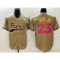 San Diego Padres #23 Fernando Tatis Jr Number Tan JEROMEN NEW 2023 City Connect Cool Base Stitched Jersey