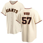 San Francisco Giants #57 Alex Wood Cream JEROMEN Home Jersey
