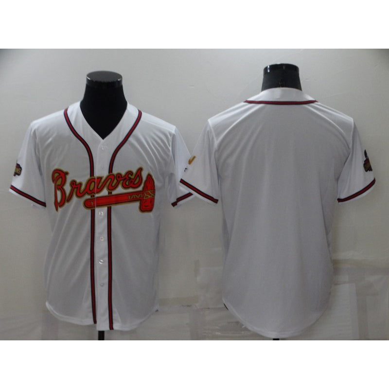 Atlanta Braves Blank 2022 White Gold JEROMEN World Series Champions Program Cool Base Stitched Jersey