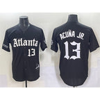 Atlanta Braves #13 JEROMENld Acuna Jr. Black JEROMEN Gothic South x Outkast Edition Vapor Limited Stitched Jersey