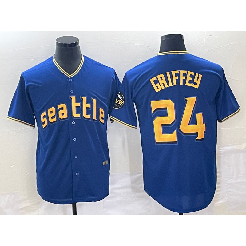 Seattle Mariners #24 Ken Griffey Blue JEROMEN 2023 City Connect Cool Base Stitched Jersey