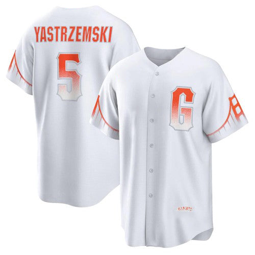 San Francisco Giants #5 Mike Yastrzemski White JEROMEN 2021 City Connect Cool Base Jersey