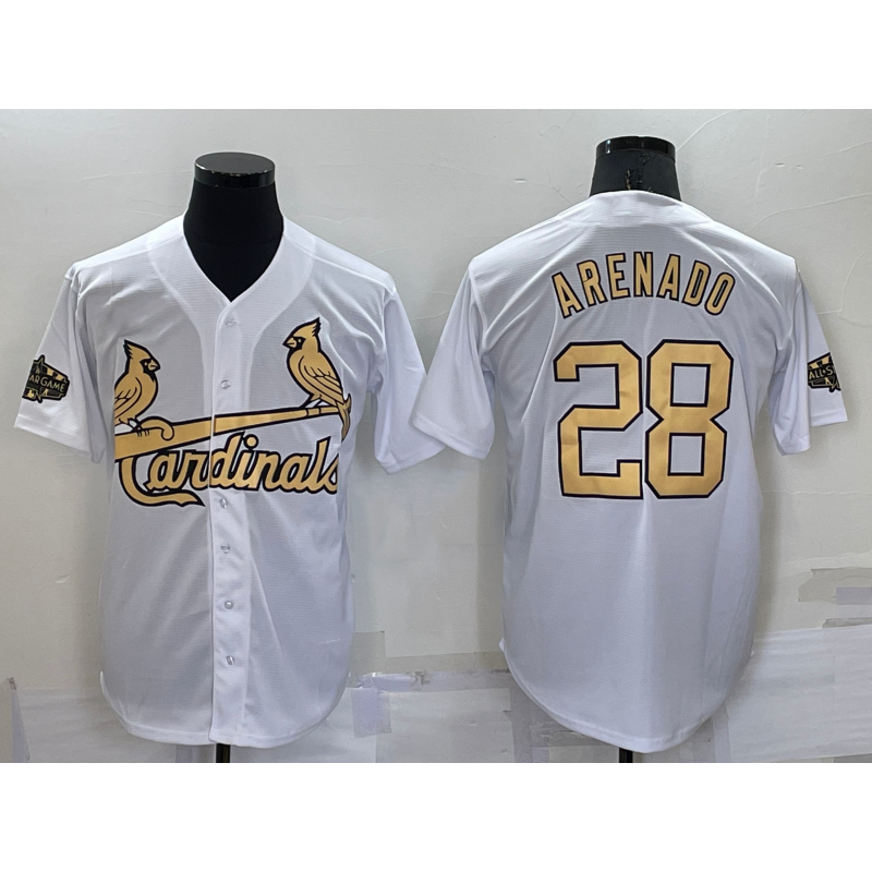 St. Louis Cardinals #28 Nolan Arenado White JEROMEN 2022 All Star Stitched Cool Base Jersey