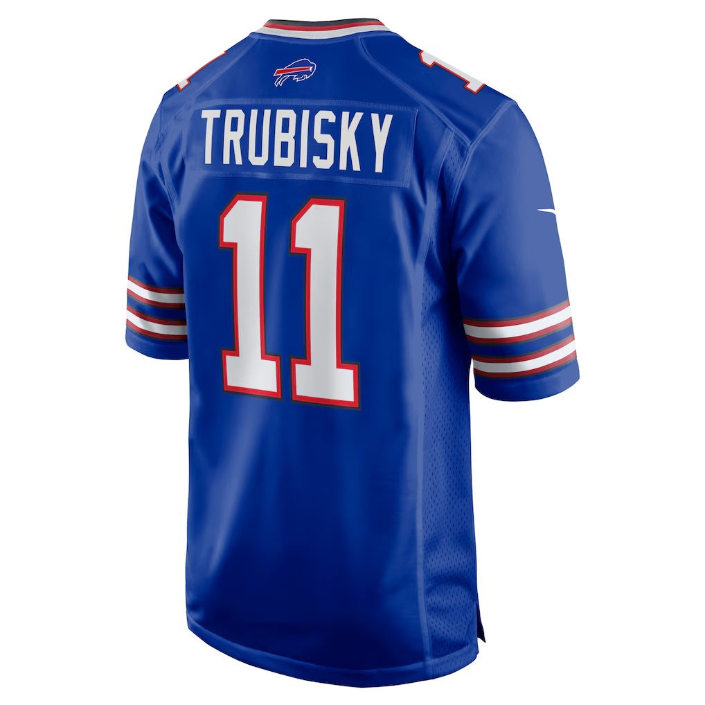 B.Bills #11 Mitchell Trubisky Royal JEROMEN Game Jersey
