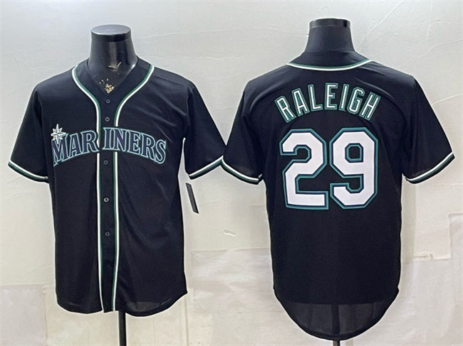 Seattle Mariners #29 Cal Raleigh 2026 Fashion Replica Black JEROMEN Out Stitched Jersey