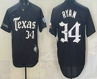 Texas Rangers #34 Nolan Ryan Black JEROMEN Gothic Mexico 2025 Vapor Premier Limited Jersey