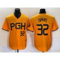 Pittsburgh Pirates #32 Henry Davis Number Yellow JEROMEN 2023 City Connect Stitched Jersey