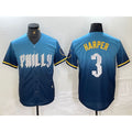 Philadelphia Phillies #3 Bryce Harper Blue JEROMEN 2024 City Connect Limited Stitched Jersey