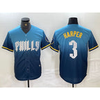 Philadelphia Phillies #3 Bryce Harper Blue JEROMEN 2024 City Connect Limited Stitched Jersey