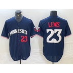 Minnesota Twins #23 Royce Lewis Number 2023 Navy Blue JEROMEN Cool Base Stitched Jersey 2