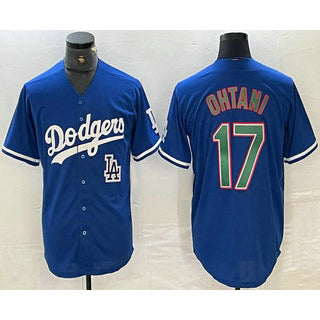 Los Angeles Dodgers #17 Shohei Ohtani Blue Green JEROMEN Stitched Cool Base Jersey 2
