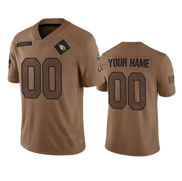 Custom A.Cardinals Active Player 2023 Brown JEROMEN Salute To Service Limited Stitched Jersey