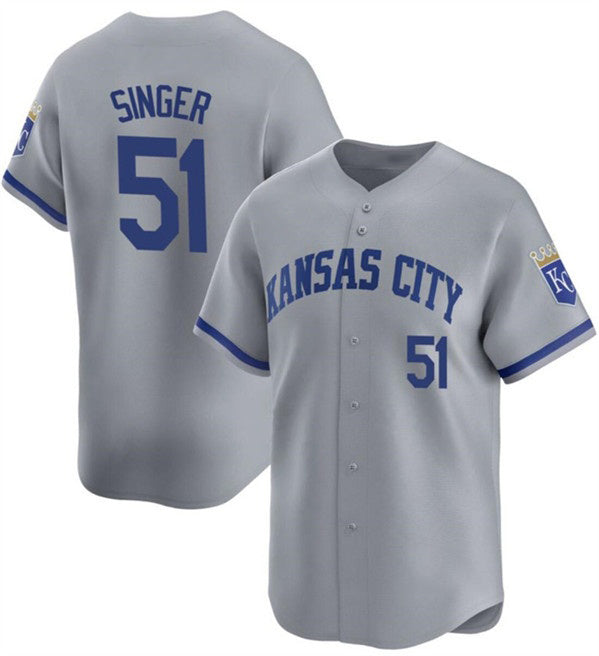 Kansas City Royals #51 Brady Singer Gray JEROMEN Away Stitched Jersey