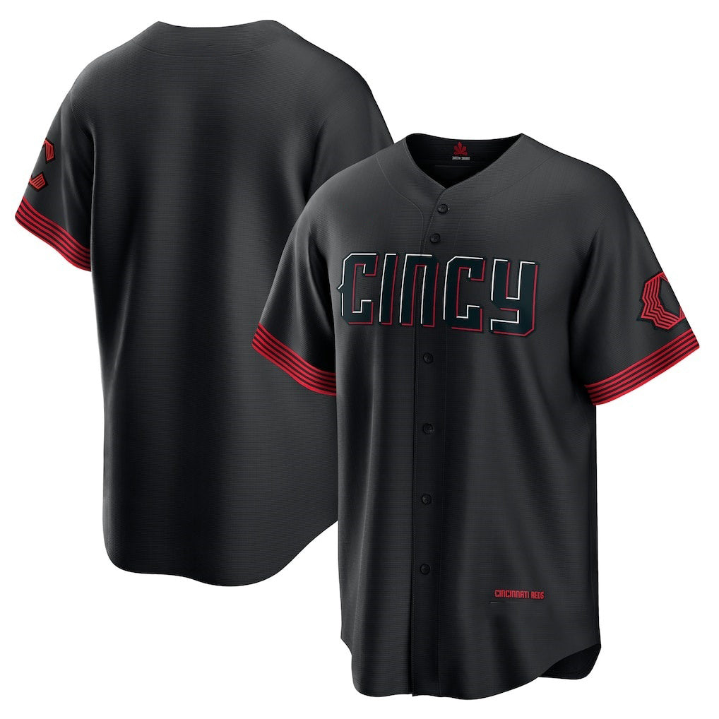Cincinnati Reds Black JEROMEN City Connect Replica Jersey
