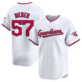 Cleveland Guardians #57 Shane Bieber White JEROMEN Home Limited Stitched Jersey