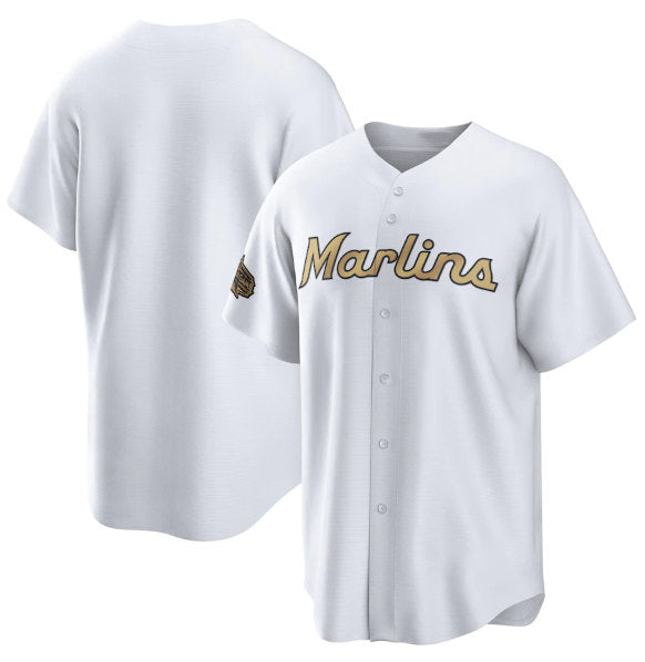 Miami Marlins Blank White JEROMEN 2022 All-Star Cool Base Stitched Jersey