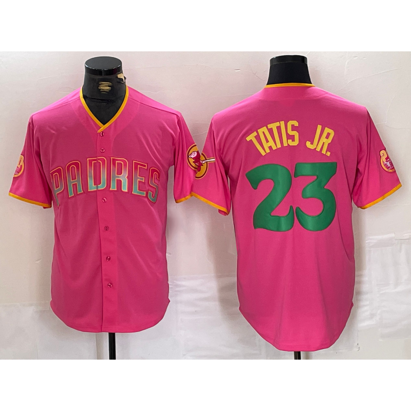 San Diego Padres #23 Fernando Tatis Jr. Pink JEROMEN Cool Base Stitched Jersey 2