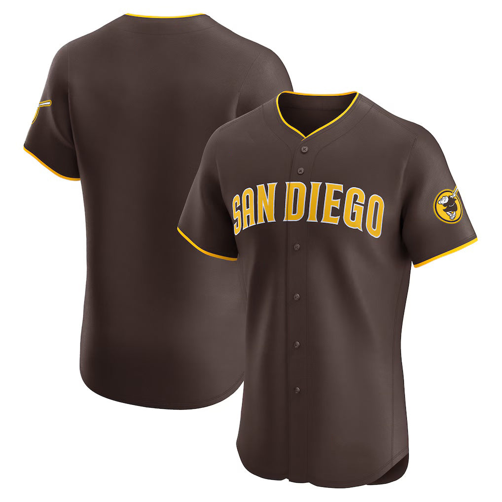 San Diego Padres Brown JEROMEN Road Vapor Premier Elite Patch Jersey