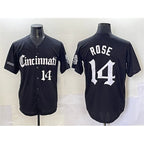 Cincinnati Reds #14 Pete Rose Black JEROMEN 'Gothic Queen City Edition' Vapor Premier Limited Stitched Jersey