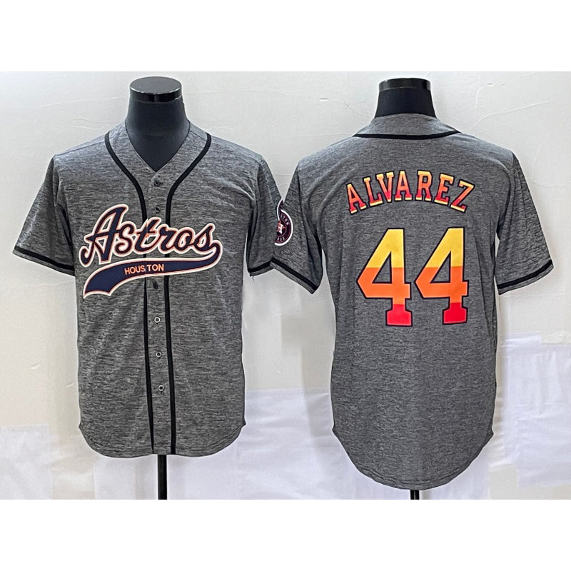 Houston Astros #44 Yordan Alvarez Grey JEROMEN Gridiron Cool Base Stitched Jersey