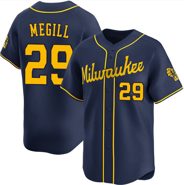 Milwaukee Brewers #29 Trevor Megill Navy JEROMEN Alternate Limited Stitched Jersey