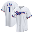 Texas Rangers #1 Dad Home White JEROMEN Replica Jersey